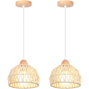 NORCKS 2PCS) 20CM Retro Pendant Light Hemp Rope Braided Pendant Light Modern Indoor Ceiling Lamp For Bedroom Entrance Hallway Bar White NORCKS 2PCS) 20CM Retro Pendant Light Hemp Rope Braided Pendant Light Modern Indoor Ceiling Lamp For Bedroom Entrance Hallway Bar White