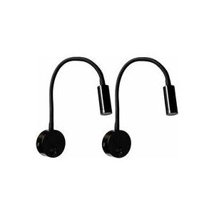 Tonchean - 2Pcs Black 3W Wall Reading Lamp, Flexible Adjustable Neck Aluminum Desk Lamp, Eye Care led Bedside Lamp with Switch Tonchean - 2Pcs Black 3W Wall Reading Lamp, Flexible Adjustable Neck Aluminum Desk Lamp, Eye Care led Bedside Lamp with Switch