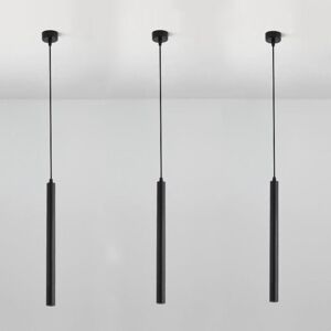 Wottes - Modern led Pendant Light Metal Ceiling Lamp Cylindrical Long Tube Hanging Light Black Chandelier Warm White Light 3Pcs Wottes - Modern led Pendant Light Metal Ceiling Lamp Cylindrical Long Tube Hanging Light Black Chandelier Warm White Light 3Pcs