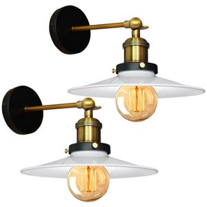 STOEX 2PCS Industrial Iron Wall Light Retro Indoor Wall Lights 22CM Vintage Wall Sconce For Bedroom Kitchen Living Room Hallway Restaurant Office Bar White STOEX 2PCS Industrial Iron Wall Light Retro Indoor Wall Lights 22CM Vintage Wall Sconce For Bedroom Kitchen Living Room Hallway Restaurant Office Bar White