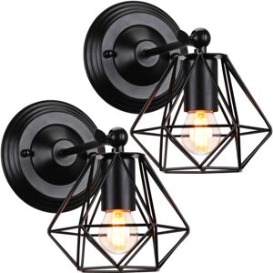 NORCKS 2PCS Iron Metal Cage Wall Light Industrial Wall Lamp Antique Wall Light Retro Wall Sconce Black For Bedroom Cafe Office NORCKS 2PCS Iron Metal Cage Wall Light Industrial Wall Lamp Antique Wall Light Retro Wall Sconce Black For Bedroom Cafe Office