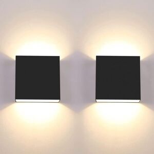 IKODM 2Pcs led Wall Light 7W Modern Indoor Wall Lamp Warm White Light 3000K Square Wall Light Black IKODM 2Pcs led Wall Light 7W Modern Indoor Wall Lamp Warm White Light 3000K Square Wall Light Black