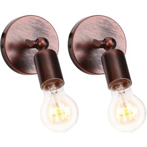 NORCKS 2PCS Metal Iron Wall Light Creative Retro Wall Sconce Angle Adjustable Wall Lamp for Bedroom Bar Cafe Rust NORCKS 2PCS Metal Iron Wall Light Creative Retro Wall Sconce Angle Adjustable Wall Lamp for Bedroom Bar Cafe Rust