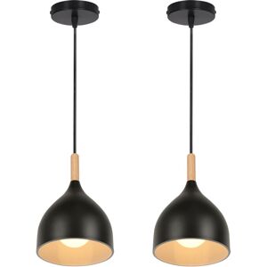 NORCKS 2PCS Modern Ceiling Light Retro Pendant Light Black Metal Pendant Light , E27 Indoor Pendant Light For Bedroom Living Room Hallway NORCKS 2PCS Modern Ceiling Light Retro Pendant Light Black Metal Pendant Light , E27 Indoor Pendant Light For Bedroom Living Room Hallway