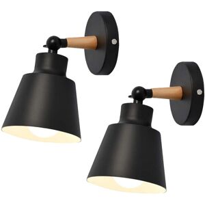 STOEX 2PCS Modern Industrial Wall Sconce Metal Wall Light E27 Edison Vintage Retro Wall Lights For Cafe Bar Hallway Loft Dining Living Room Bedroom (Black) STOEX 2PCS Modern Industrial Wall Sconce Metal Wall Light E27 Edison Vintage Retro Wall Lights For Cafe Bar Hallway Loft Dining Living Room Bedroom (Black)
