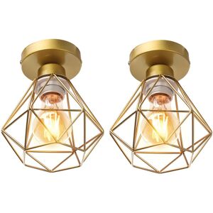 Norcks - 2PCS-Modern Vintage Ceiling Lights Ø16CM Metal Ceiling Light, Minimalist Chandelier Retro Gold Indoor Ceiling Light For Hallway Living Room Norcks - 2PCS-Modern Vintage Ceiling Lights Ø16CM Metal Ceiling Light, Minimalist Chandelier Retro Gold Indoor Ceiling Light For Hallway Living Room