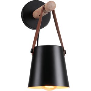 AXHUP Modern Wall Light Industrial Wall Sconce Wooden Metal Wall Lamp Retro Lamp E27 for Living Room Bedroom - Black AXHUP Modern Wall Light Industrial Wall Sconce Wooden Metal Wall Lamp Retro Lamp E27 for Living Room Bedroom - Black