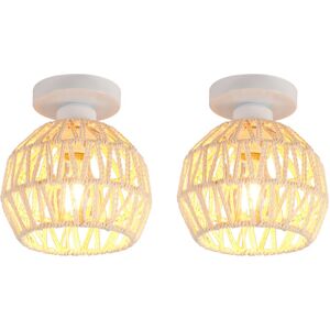 Norcks - 2PCS Retro Ceiling Lamp Light Hemp Rope Braided Ceiling Light Modern Indoor Ceiling Light White For Kitchen Hallway Norcks - 2PCS Retro Ceiling Lamp Light Hemp Rope Braided Ceiling Light Modern Indoor Ceiling Light White For Kitchen Hallway