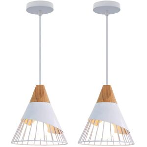 NORCKS 2PCS Retro Metal Pendant Lights Metal Cage E27 Pendant Lights , Industrial Chandelier Vintage Pendant Light White Creative Pendant Lights NORCKS 2PCS Retro Metal Pendant Lights Metal Cage E27 Pendant Lights , Industrial Chandelier Vintage Pendant Light White Creative Pendant Lights