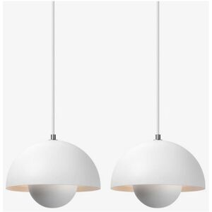 WOTTES Modern Pendant Light Metal Ceiling Lamp Indoor Hanging Lamp Adjustable Chandelier Matt White Lampshade Ø23CM 2Pcs WOTTES Modern Pendant Light Metal Ceiling Lamp Indoor Hanging Lamp Adjustable Chandelier Matt White Lampshade Ø23CM 2Pcs