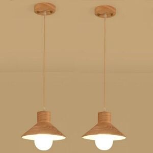 WOTTES Modern Ceiling Pendant Light Wooden Chandelier Lampshade Adjustable Hanging Lamp Fixture for Kitchen Island Bedroom 2PCS WOTTES Modern Ceiling Pendant Light Wooden Chandelier Lampshade Adjustable Hanging Lamp Fixture for Kitchen Island Bedroom 2PCS