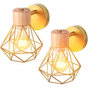 NORCKS 2PCS Retro Wall Lights Modern Wall Lamp Indoor Wall Light Metal Wall Sconce, Dia15CM Angle Adjustable Gold For Bar Bedroom Office E27 NORCKS 2PCS Retro Wall Lights Modern Wall Lamp Indoor Wall Light Metal Wall Sconce, Dia15CM Angle Adjustable Gold For Bar Bedroom Office E27