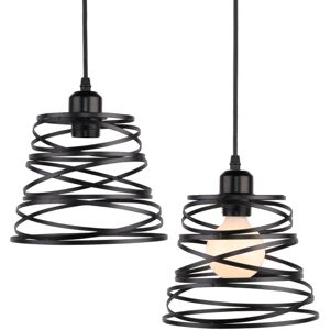 NORCKS 2PCS Spring Shape 20CM Chandelier Industrial Pendant Lights Retro Metal Hanging Lamp For Living Room Kitchen Home Decoration Black NORCKS 2PCS Spring Shape 20CM Chandelier Industrial Pendant Lights Retro Metal Hanging Lamp For Living Room Kitchen Home Decoration Black