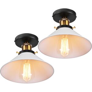 Norcks - 2PCS Vintage Ceiling Light Retro Chandelier 22CM White Metal Industrial Ceiling Lamp For Bar Club Office Cafe Norcks - 2PCS Vintage Ceiling Light Retro Chandelier 22CM White Metal Industrial Ceiling Lamp For Bar Club Office Cafe