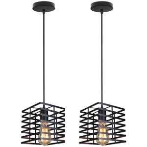 NORCKS 2PCS Vintage Creative Pendant Light Industrial Ceiling Light Retro Ceiling Light For Dining Room Living Room Bar Balcony Black E27 NORCKS 2PCS Vintage Creative Pendant Light Industrial Ceiling Light Retro Ceiling Light For Dining Room Living Room Bar Balcony Black E27