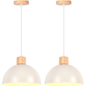NORCKS 2PCS Vintage Metal Ceiling Light White Modern Indoor Pendant Light Simple Pendant Lights E27 For Bedroom Bar Kitchen NORCKS 2PCS Vintage Metal Ceiling Light White Modern Indoor Pendant Light Simple Pendant Lights E27 For Bedroom Bar Kitchen