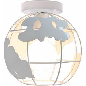 Axhup - Modern Ceiling Light Metal Earth Shade Ceiling Lamp with Lampshade Creative Globe Chandelier for Bedroom Kitchen Hall Lounge, 1X White Axhup - Modern Ceiling Light Metal Earth Shade Ceiling Lamp with Lampshade Creative Globe Chandelier for Bedroom Kitchen Hall Lounge, 1X White