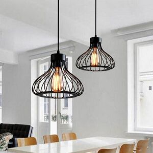 AXHUP 2X Pendant Lighting Fitting, Retro Minimalist Gourd Cage Chandelier, Industrial Minimalist Hanging Ceiling Lamp with Hollow Metal Lampshade for AXHUP 2X Pendant Lighting Fitting, Retro Minimalist Gourd Cage Chandelier, Industrial Minimalist Hanging Ceiling Lamp with Hollow Metal Lampshade for