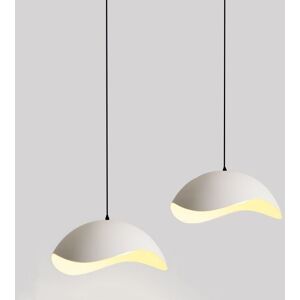 Wottes - Vintage Industrial Ceiling Pendant Light Fixtures Adjustable Hanging Lamp White Metal Chandelier Lampshade Ø35CM 2Pcs Wottes - Vintage Industrial Ceiling Pendant Light Fixtures Adjustable Hanging Lamp White Metal Chandelier Lampshade Ø35CM 2Pcs