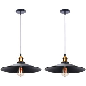 NORCKS 2PCS)Industrial Simple Pendant Lights Antique Retro Pendant Light Ø36CM Vintage Ceiling Lights Iron Metal Lamp Shade Black For Bar Corridor Kitchen NORCKS 2PCS)Industrial Simple Pendant Lights Antique Retro Pendant Light Ø36CM Vintage Ceiling Lights Iron Metal Lamp Shade Black For Bar Corridor Kitchen