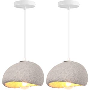 NORCKS 2X 20CM Creative Personalized Chandelier Indoor Ceiling Light E27 Retro Pendant Light Modern Grey Pendant Lights NORCKS 2X 20CM Creative Personalized Chandelier Indoor Ceiling Light E27 Retro Pendant Light Modern Grey Pendant Lights