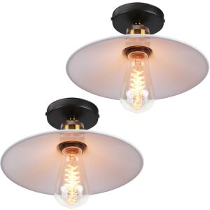 Norcks - 2X 22CM Industrial Antique Ceiling Lamp Metal Retro Ceiling Lights E27 60W For Dining Room Living Room Bar Cafeteria Restaurant(White) Norcks - 2X 22CM Industrial Antique Ceiling Lamp Metal Retro Ceiling Lights E27 60W For Dining Room Living Room Bar Cafeteria Restaurant(White)