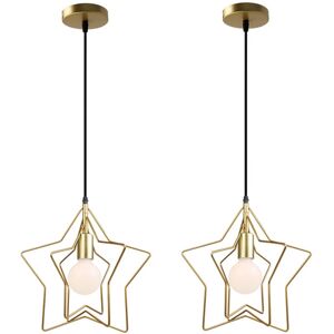 NORCKS 2X Nordic Simplicity Pendant Light Creative Stars Chandelier Modern Ceiling Light Rotatable Lampshade For Cafe Gold NORCKS 2X Nordic Simplicity Pendant Light Creative Stars Chandelier Modern Ceiling Light Rotatable Lampshade For Cafe Gold