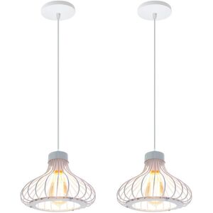 H. AXHUP 2X Pendant Lamp, Vintage Metal Ceiling Light with Ø23cm Cage - Pendant Lamp H. AXHUP 2X Pendant Lamp, Vintage Metal Ceiling Light with Ø23cm Cage - Pendant Lamp
