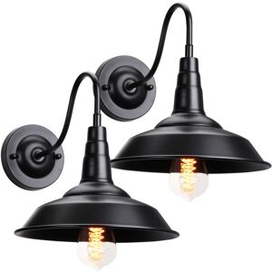 NORCKS (2X) Retro Antique Wall Sconce Iron Wrought Metal Wall Light Nostalgic Industrial Wall Lights For Cafe Office Black NORCKS (2X) Retro Antique Wall Sconce Iron Wrought Metal Wall Light Nostalgic Industrial Wall Lights For Cafe Office Black