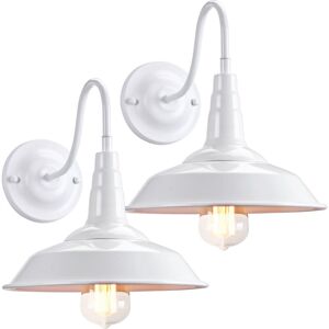 NORCKS (2X) Retro Antique Wall Sconce Iron Wrought Metal Wall Light Nostalgic Industrial Wall Lights For Cafe Office White NORCKS (2X) Retro Antique Wall Sconce Iron Wrought Metal Wall Light Nostalgic Industrial Wall Lights For Cafe Office White