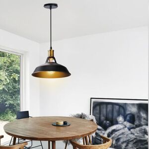AXHUP Vintage Pendant Light, Antuique Hanging Light with Dome Metal Lampshade, Retro Industrial Chandelier for Kitchen Island Ø27cm Black, 1PCS AXHUP Vintage Pendant Light, Antuique Hanging Light with Dome Metal Lampshade, Retro Industrial Chandelier for Kitchen Island Ø27cm Black, 1PCS