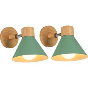 NORCKS 2X) Retro Indoor Wall Light Metal Wall Lamp E27 Vintage Wall Sconce For Bedroom Living Room Bathroom (Green) NORCKS 2X) Retro Indoor Wall Light Metal Wall Lamp E27 Vintage Wall Sconce For Bedroom Living Room Bathroom (Green)