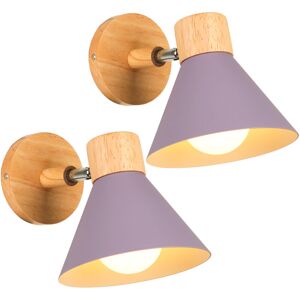 NORCKS (2X) Retro Indoor Wall Light Metal Wall Lamp E27 Vintage Wall Sconce For Bedroom Living Room Bathroom (Purple) NORCKS (2X) Retro Indoor Wall Light Metal Wall Lamp E27 Vintage Wall Sconce For Bedroom Living Room Bathroom (Purple)