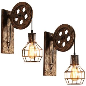 STOEX 2X Vintage Wall Lights Creative Retro Industrial Wall Sconce Pulley Wall Light For Loft Aisle Corridor E27, Bronze STOEX 2X Vintage Wall Lights Creative Retro Industrial Wall Sconce Pulley Wall Light For Loft Aisle Corridor E27, Bronze