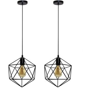 NORCKS 2X)Antique Pendant Light Metal Ceiling Light Iron Cage Industrial Retro Pendant Lights Modern Ceiling Lamp For Kitchen Bedroom Living Room Black NORCKS 2X)Antique Pendant Light Metal Ceiling Light Iron Cage Industrial Retro Pendant Lights Modern Ceiling Lamp For Kitchen Bedroom Living Room Black