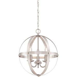 Westinghouse Stella Mira Nickel 3-flame Chandelier - Indoor Westinghouse Stella Mira Nickel 3-flame Chandelier - Indoor