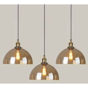 Wottes - 3-pack Industrial Vintage Pendant Light Glass Hanging Hanging Ceiling Lamp Adjustable Height Chandelier Amber Ø20cm Wottes - 3-pack Industrial Vintage Pendant Light Glass Hanging Hanging Ceiling Lamp Adjustable Height Chandelier Amber Ø20cm