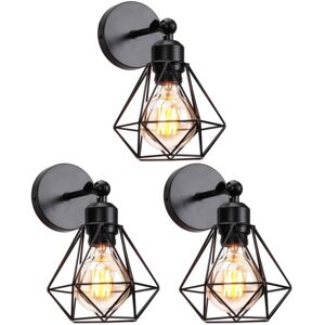 WOTTES 3-pack Industrial Wall Light Adjustable Wall Lamp Vintage Indoor Wall Sconce Black Ø16CM for Bedroom Hallway WOTTES 3-pack Industrial Wall Light Adjustable Wall Lamp Vintage Indoor Wall Sconce Black Ø16CM for Bedroom Hallway