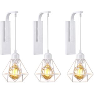 Wottes - 3-pack Industrial Wall Light Indoor Wall Lamp Cage Wall Sconce for Bedroom Living Room Hallway Stairs White Ø16CM Wottes - 3-pack Industrial Wall Light Indoor Wall Lamp Cage Wall Sconce for Bedroom Living Room Hallway Stairs White Ø16CM