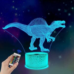FLITI Mumu - 3D Dinosaur Night Lamp Spinosaurus Illusion led Bedside Lamp 16 Colors Remote Control Gift FLITI Mumu - 3D Dinosaur Night Lamp Spinosaurus Illusion led Bedside Lamp 16 Colors Remote Control Gift