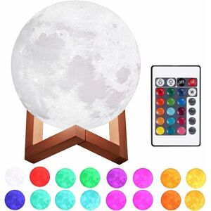 HOOPZI 3D Printed Moon Light Lamp 5.9 Inch 15cm Dimmable Touch 16 rgb Color Lunar Night Light with Wooden Mount usb Charging for Bedroom Home Decoration HOOPZI 3D Printed Moon Light Lamp 5.9 Inch 15cm Dimmable Touch 16 rgb Color Lunar Night Light with Wooden Mount usb Charging for Bedroom Home Decoration