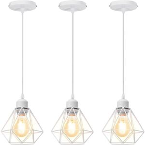 NORCKS 3X-Ø16CM Vintage Modern Ceiling Light Iron Metal Pendant Light, Retro Minimalist White Indoor Pendant Lights For Hallway Living Room Bedroom NORCKS 3X-Ø16CM Vintage Modern Ceiling Light Iron Metal Pendant Light, Retro Minimalist White Indoor Pendant Lights For Hallway Living Room Bedroom
