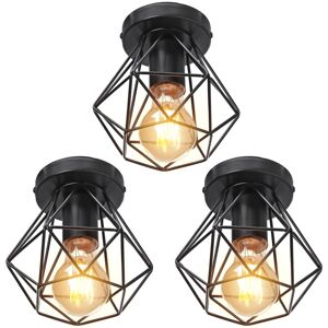 Norcks - 3X) Retro Industrial Chandelier Metal Cage Ceiling Light Creative Vintage Ceiling Lights For Indoor Bar Club Black Norcks - 3X) Retro Industrial Chandelier Metal Cage Ceiling Light Creative Vintage Ceiling Lights For Indoor Bar Club Black