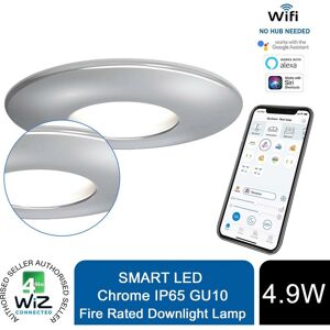 4LITE WiZ CHROME Downlight (IP65)withTuneable GU10 Lamp WiFi & BT 4LITE WiZ CHROME Downlight (IP65)withTuneable GU10 Lamp WiFi & BT