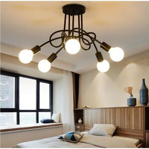 AXHUP 5 Lights Ceiling Light Vintage Retro Industrial Pendant Ceiling Lamp E27 for Kitchen Island Living Room Bedroom Black AXHUP 5 Lights Ceiling Light Vintage Retro Industrial Pendant Ceiling Lamp E27 for Kitchen Island Living Room Bedroom Black