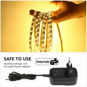 DEWDAT 5m Warm White led Strip, 300 smd 2835 3000K Self-adhesive led Strip, 18W 1200lm led Strip Light for Bedroom, Ceiling, Showcase(12V Power Adapter Not DEWDAT 5m Warm White led Strip, 300 smd 2835 3000K Self-adhesive led Strip, 18W 1200lm led Strip Light for Bedroom, Ceiling, Showcase(12V Power Adapter Not