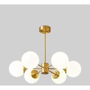 COMELY 6 Lights Glass Sputnik Chandelier Lighting Gold Satin Brass Modern Pendant Lights White Globe Shade Pendant Hanging Light Fixtures for Bedroom Living COMELY 6 Lights Glass Sputnik Chandelier Lighting Gold Satin Brass Modern Pendant Lights White Globe Shade Pendant Hanging Light Fixtures for Bedroom Living