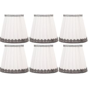 Groofoo - 6 Pcs Small Lamp Shade Clip On Type Fabric Lampshade Modern Simple E14 Candle Bulb Lamp Cover Groofoo - 6 Pcs Small Lamp Shade Clip On Type Fabric Lampshade Modern Simple E14 Candle Bulb Lamp Cover