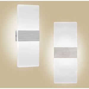 TONCHEAN 6W Indoor Wall Light Brushed Silver White Indoor Wall Lamp ac 85-265(V), Modern Acrylic Light for Hallway, Bedroom, Staircase, Decorative Lights Lamp TONCHEAN 6W Indoor Wall Light Brushed Silver White Indoor Wall Lamp ac 85-265(V), Modern Acrylic Light for Hallway, Bedroom, Staircase, Decorative Lights Lamp