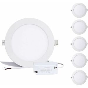 Hoopzi - 9W 3000k warm white recessed led spotlight, round led panel, recessed ceiling downlight, ultra-flat, driver included, 720lm Replace 80W Hoopzi - 9W 3000k warm white recessed led spotlight, round led panel, recessed ceiling downlight, ultra-flat, driver included, 720lm Replace 80W